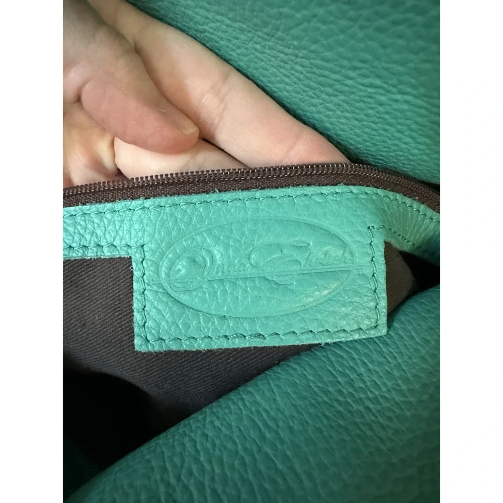 Onna Ehrlich Turquoise/Teal Leather Large Crossbody/Handheld  RETAIL $650